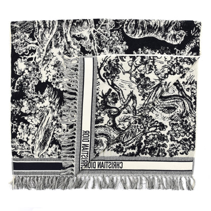 Christian Dior Cotton Toile De Jouy Reverse Towel Black Ivory 2 of 4