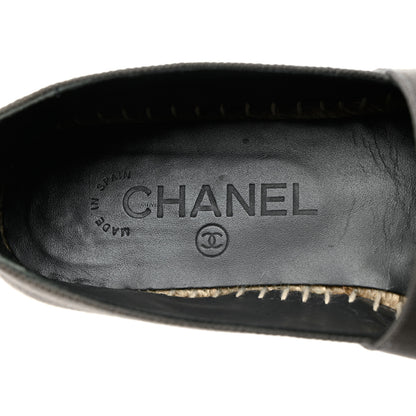 Chanel Canvas Grosgrain CC Espadrilles 37 Grey Black 7 of 11