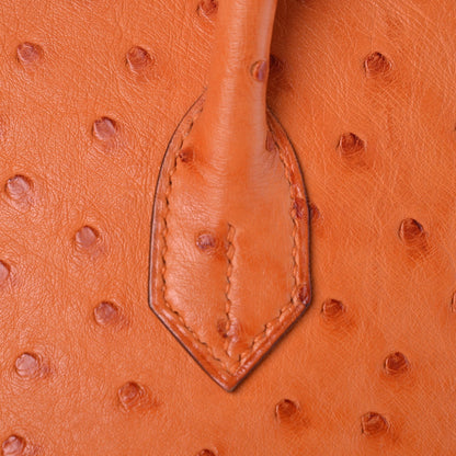 Hermes Ostrich Birkin 35 Orange 32 of 33