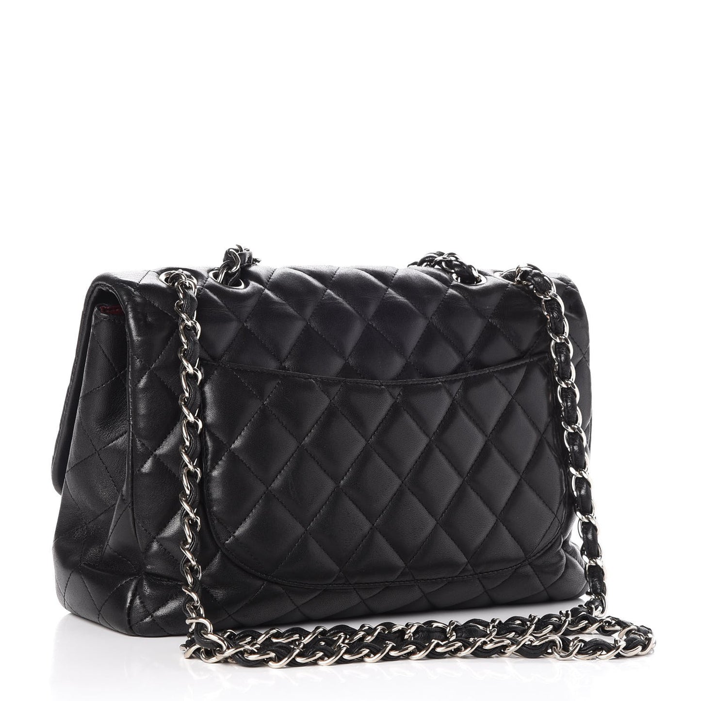 Lambskin Quilted Jumbo Single Flap Black