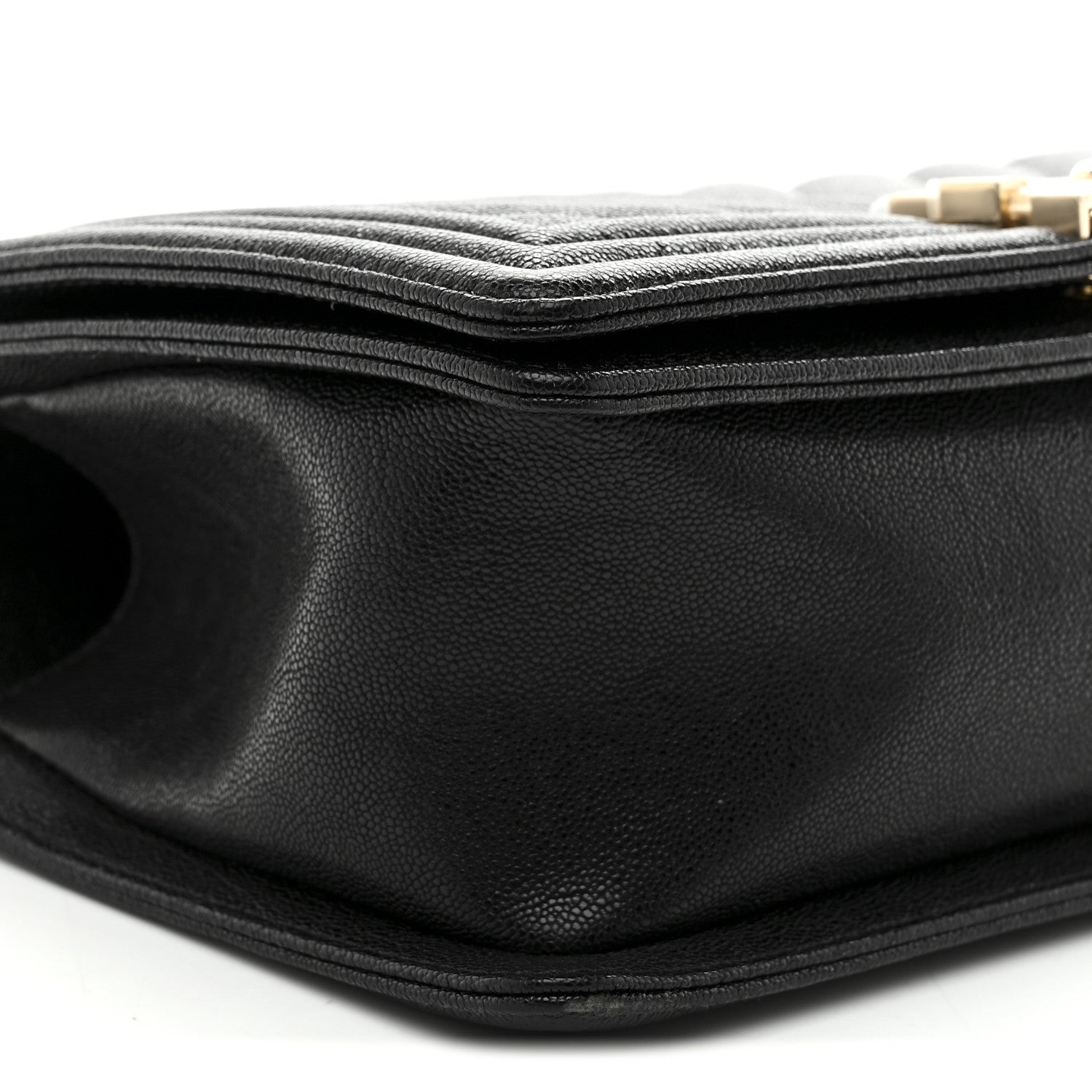 Chanel Caviar Chevron Quilted Medium Boy Flap Black 9 of 10