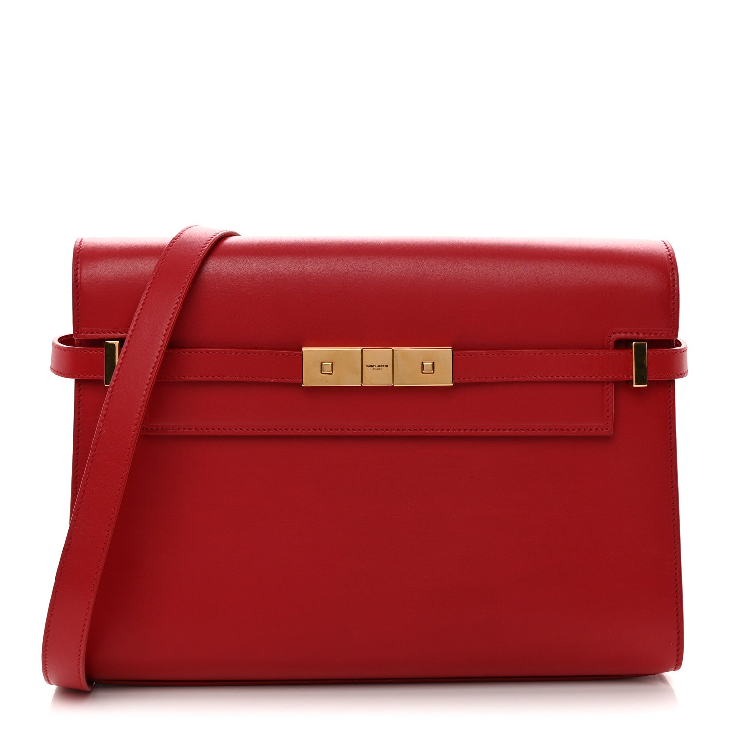 Saint Laurent Smooth Calfskin Manhattan Shoulder Bag Rouge Eros 1 of 10
