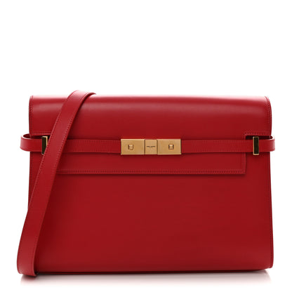 Saint Laurent Smooth Calfskin Manhattan Shoulder Bag Rouge Eros 1 of 10