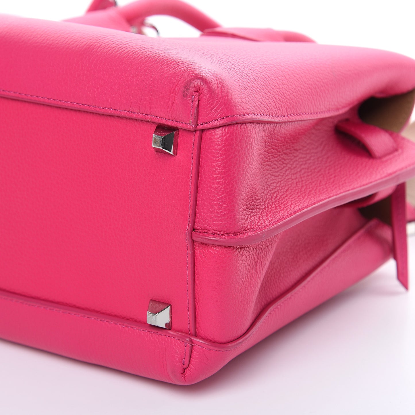 Grained Calfskin Medium Milla Tote Beetroot Pink