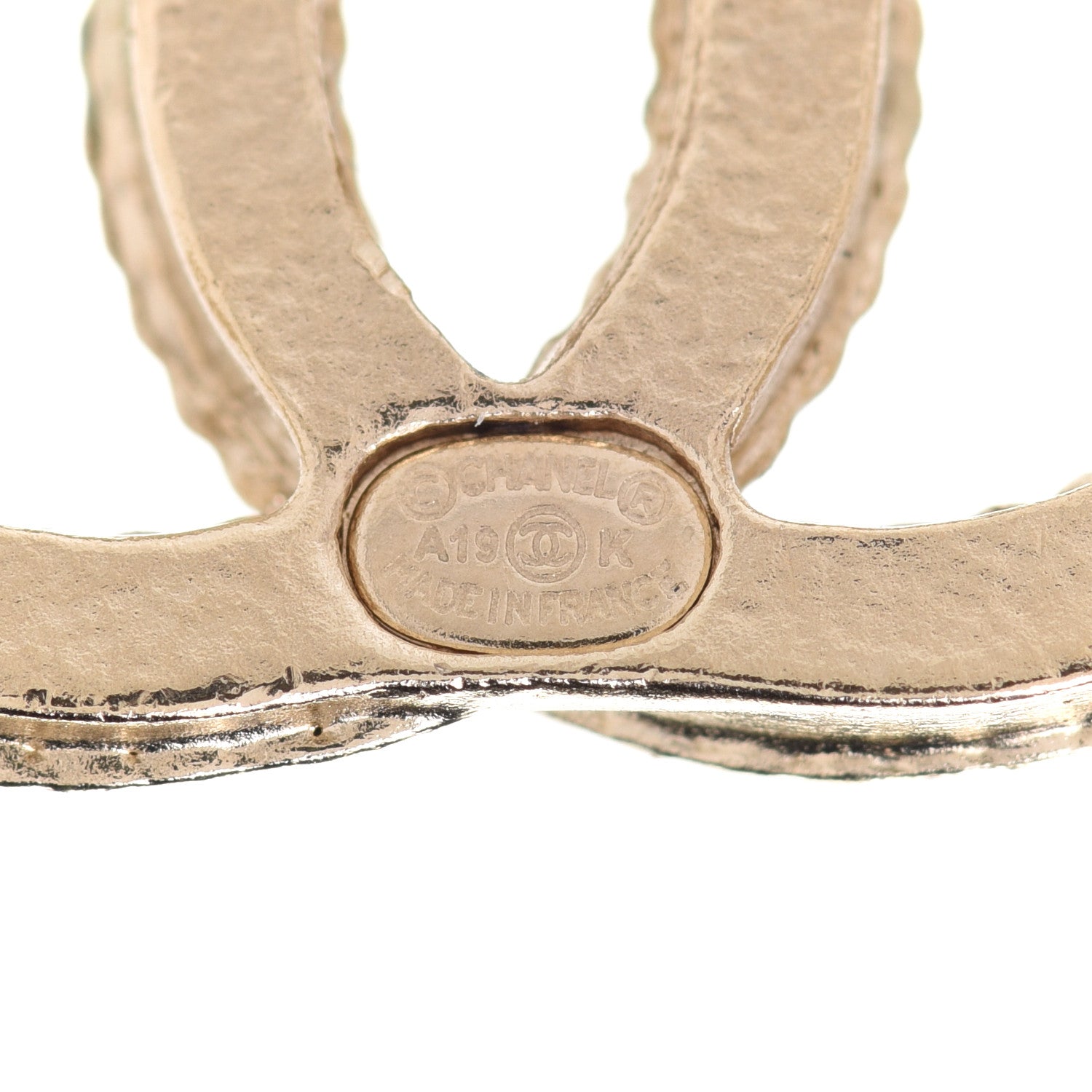 Chanel Crystal CC Earrings Light Gold 4 of 5