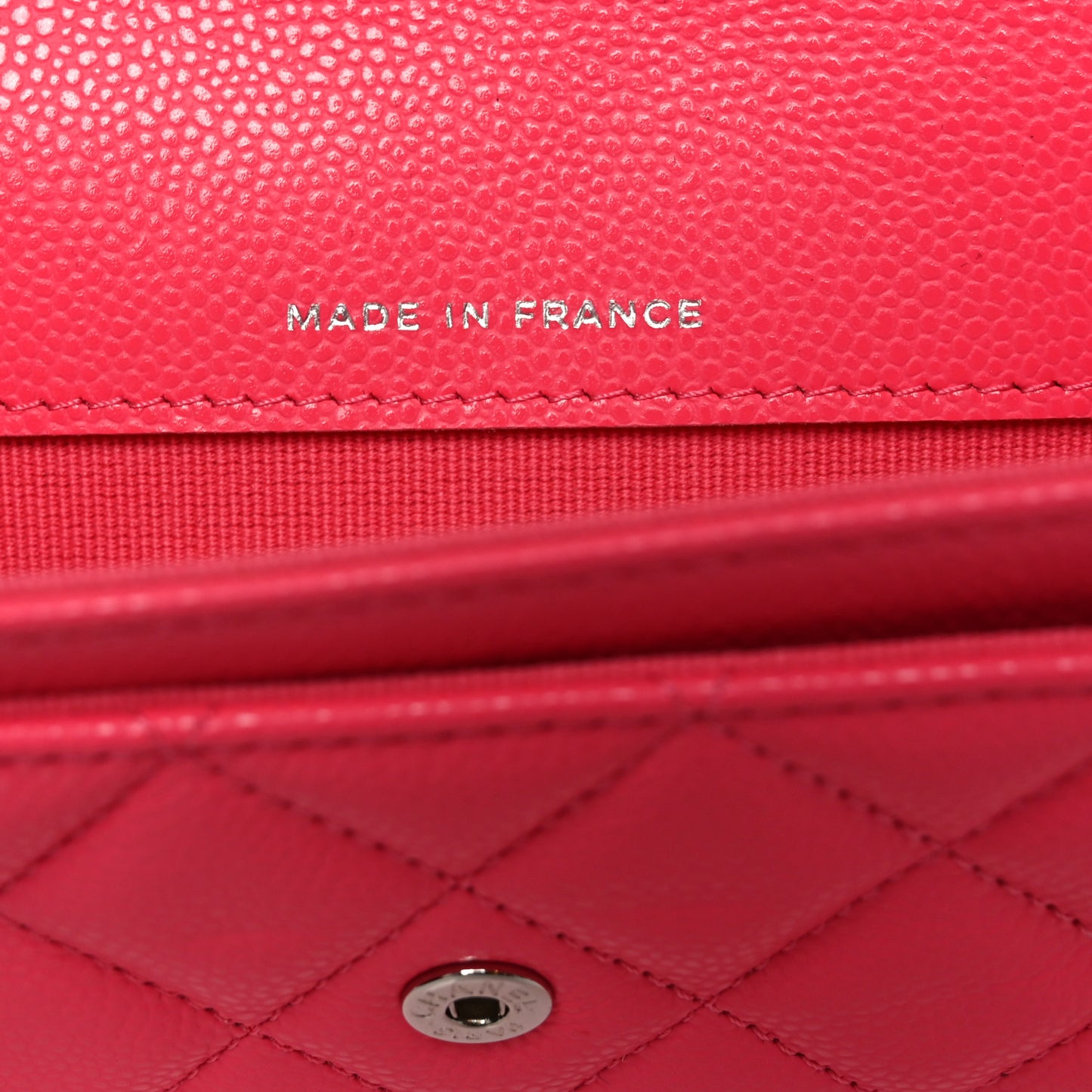 Caviar Quilted Flap Card Holder Wallet Pink