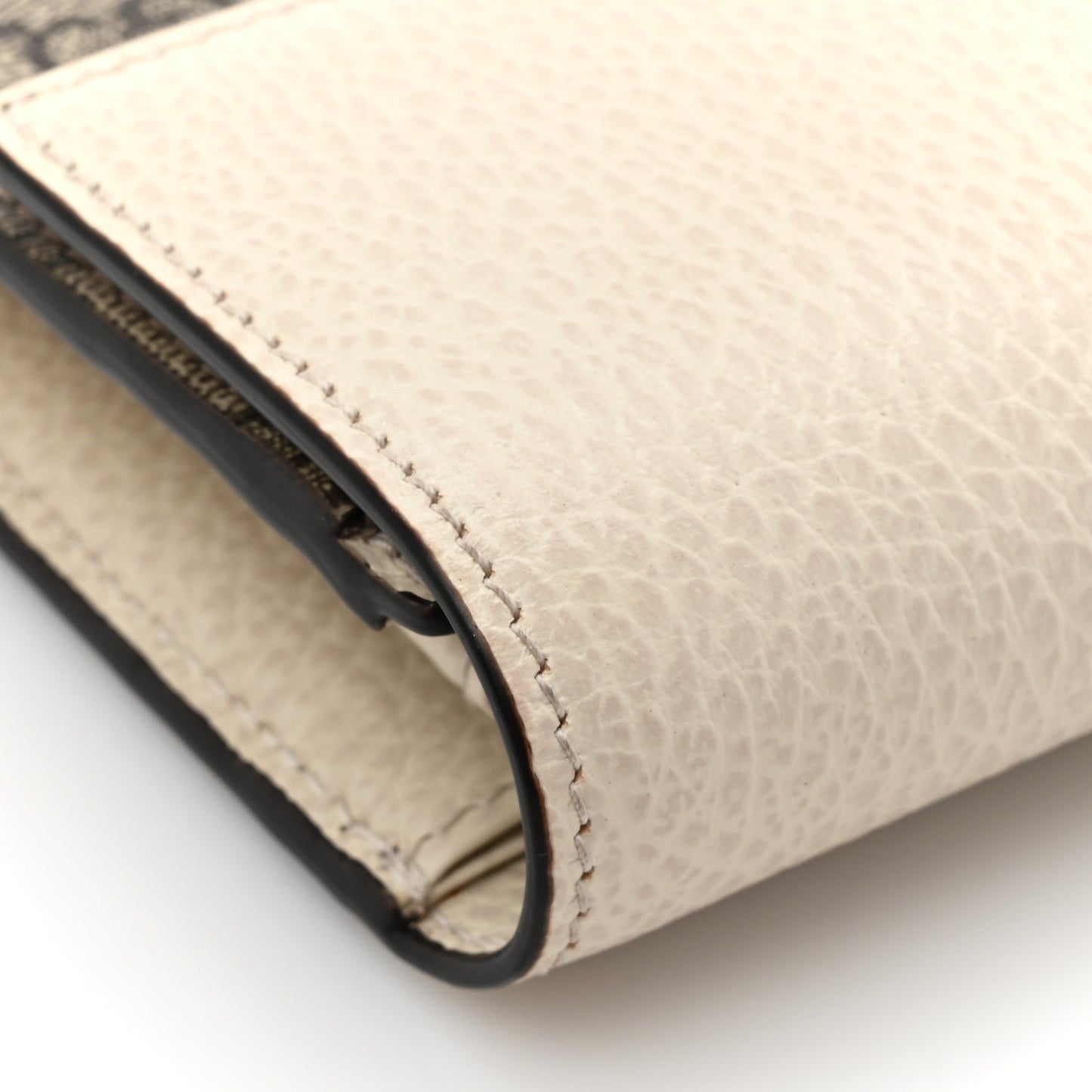Dollar Calfskin GG Supreme Monogram GG Marmont Continental Wallet Mystic White Beige Ebony