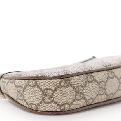 Gucci GG Supreme Monogram Textured Dollar Calfskin Mini Ophidia Chain Bag Beige Ebony 9 of 10