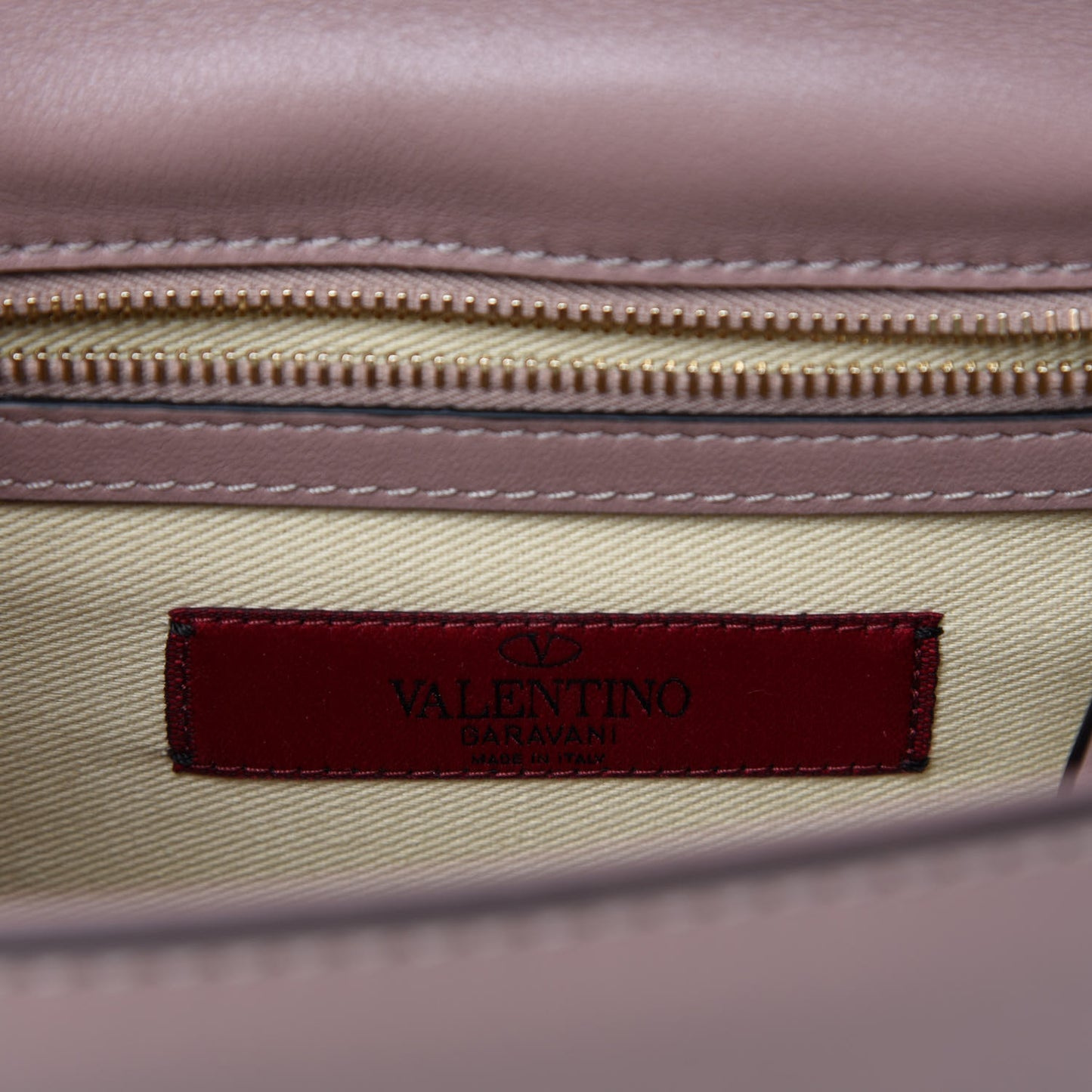 Vitello Small Glam Lock Rockstud Flap Poudre