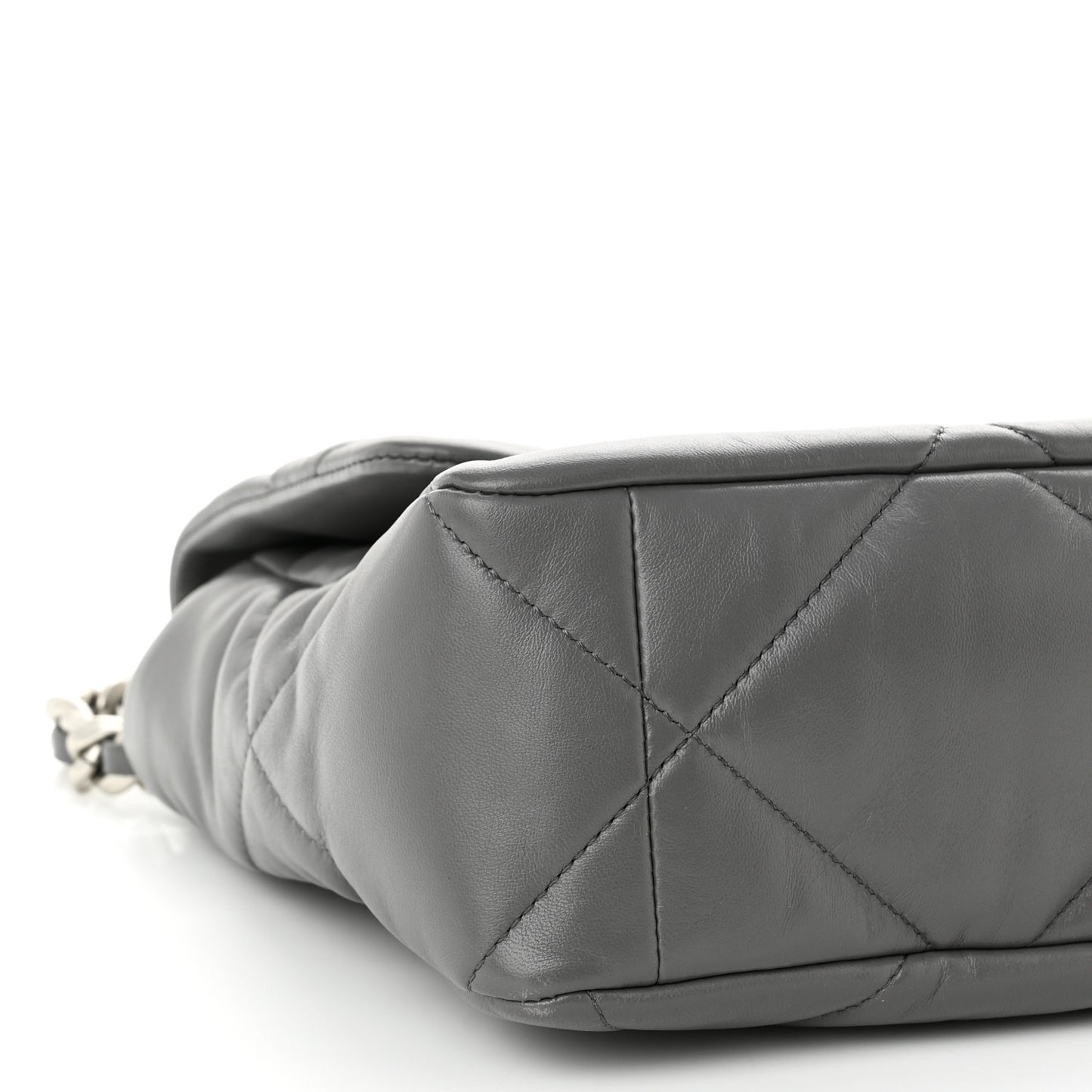 Lambskin Quilted Large Chanel 19 Flap Dark Grey