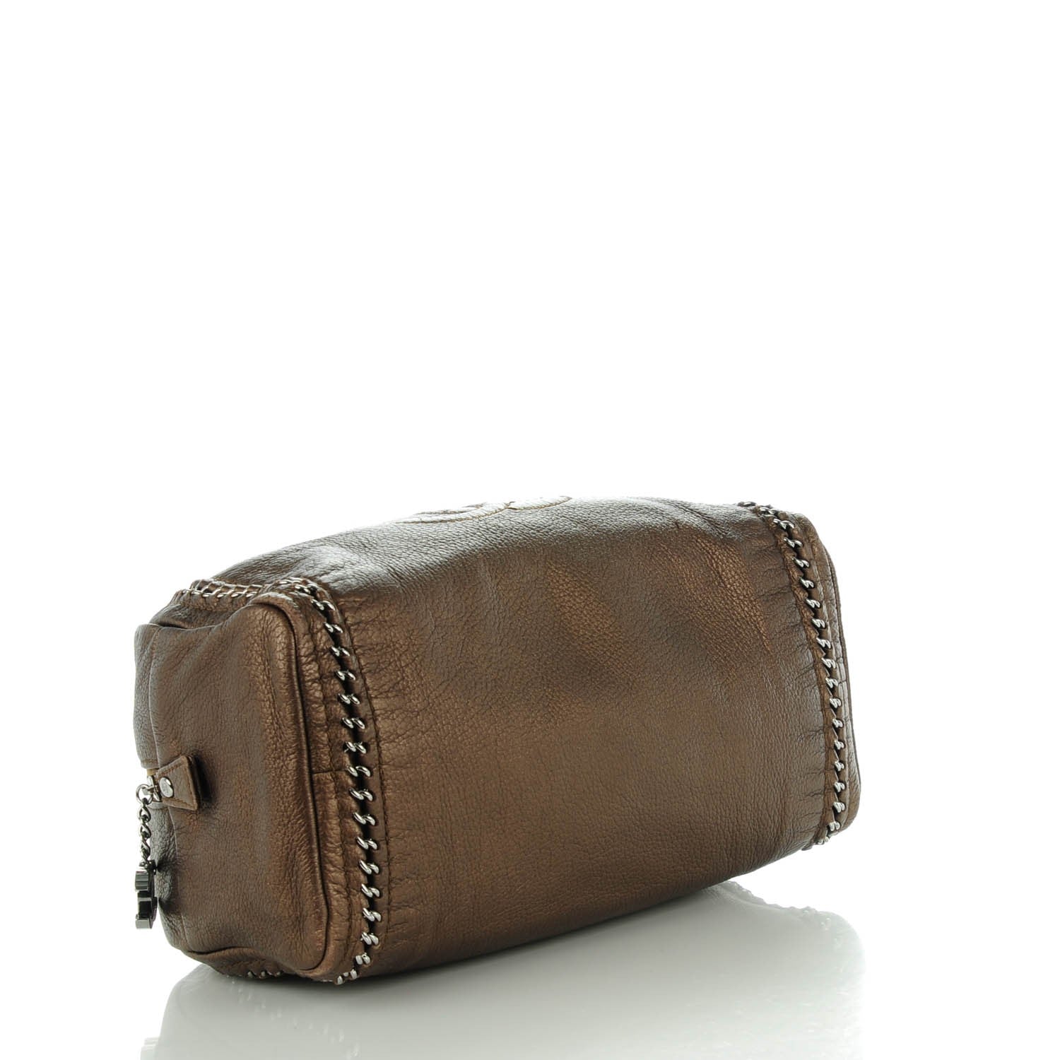 Chanel Metallic Goatskin Medium Luxe Ligne Bowler Bronze 4 of 7