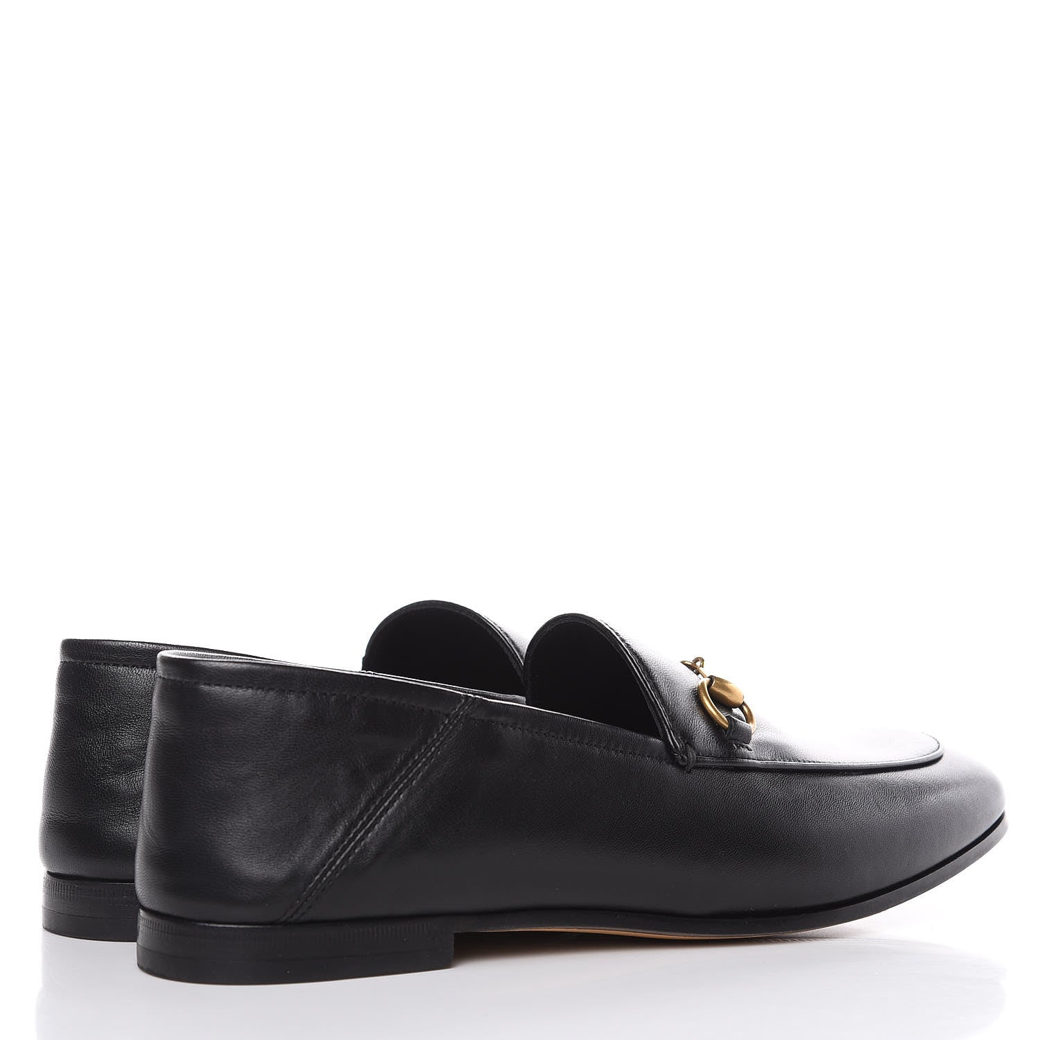 Gucci Lambskin Womens Brixton Horsebit Loafers 38 Black 4 of 10