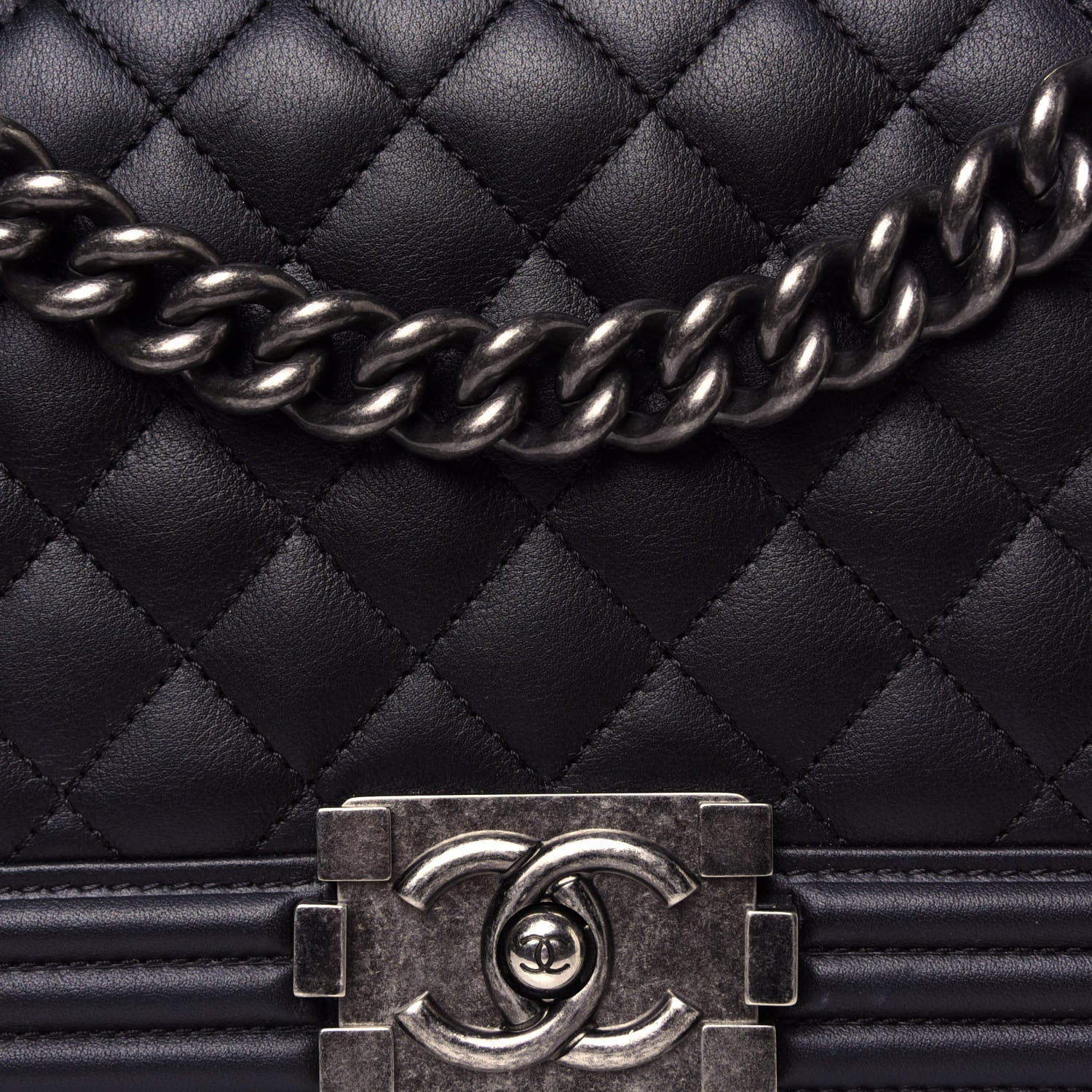 Chanel Calfskin Quilted Medium Boy Flap Black 7 of 12