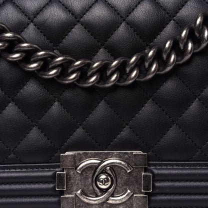 Chanel Calfskin Quilted Medium Boy Flap Black 7 of 12