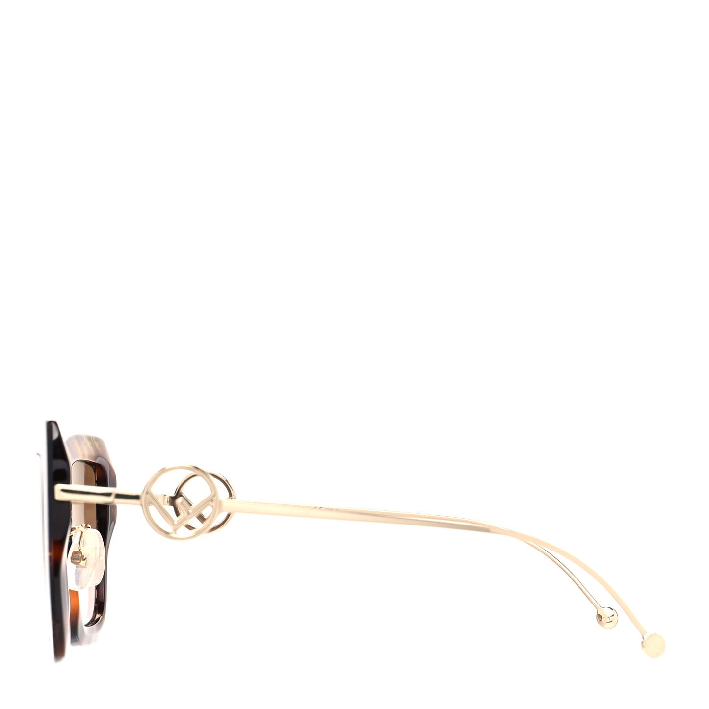 Acetate Metal F is Fendi FF Square Cat Eye Sunglasses FF 0424/F/S Havana