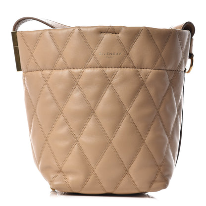 Givenchy Lambskin Quilted Mini GV Bucket Bag Beige Camel 1 of 11