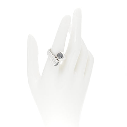 John Hardy Sterling Silver Hematine Bedeg Bypass Ring 54 7 2 of 4