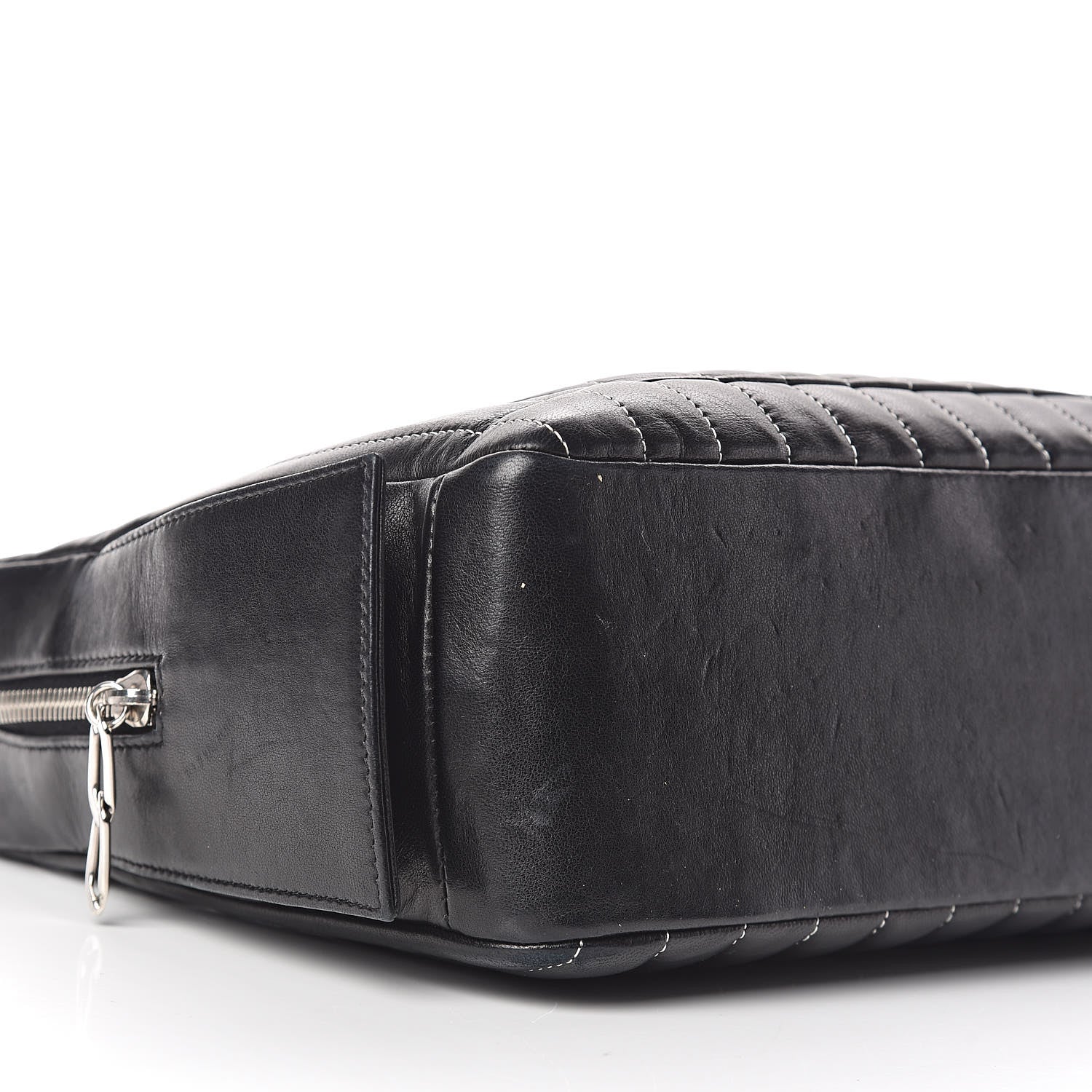Chanel Lambskin Vertical Quilted Mademoiselle Camera Case Black 6 of 14