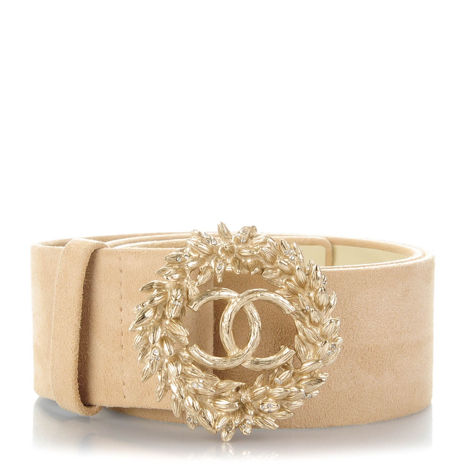 Chanel Suede CC Belt 85 34 Beige Clair 1 of 9