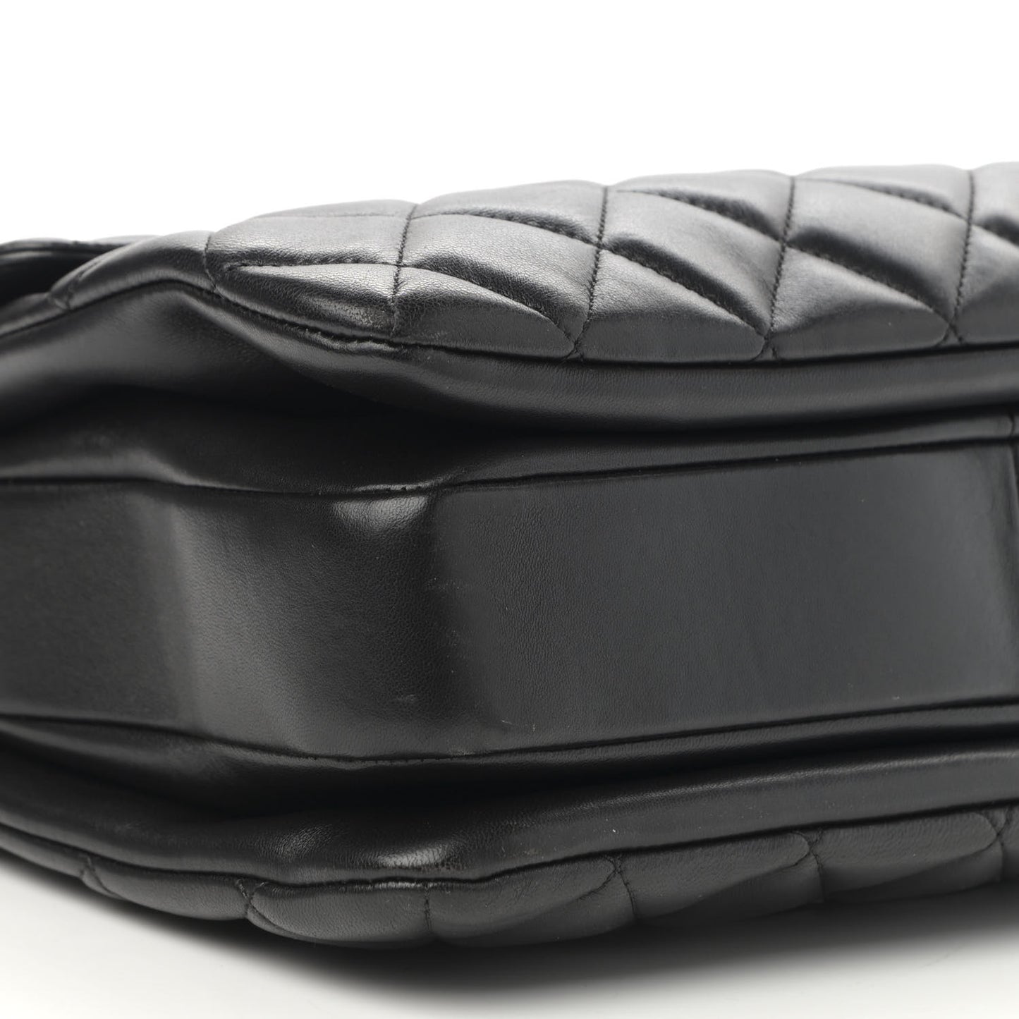 Lambskin Quilted Large Trendy CC Dual Handle Flap Bag Black