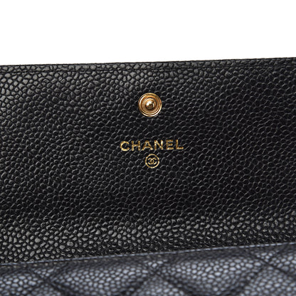Chanel Caviar Quilted Large Gusset Flap Wallet Black 6 of 9