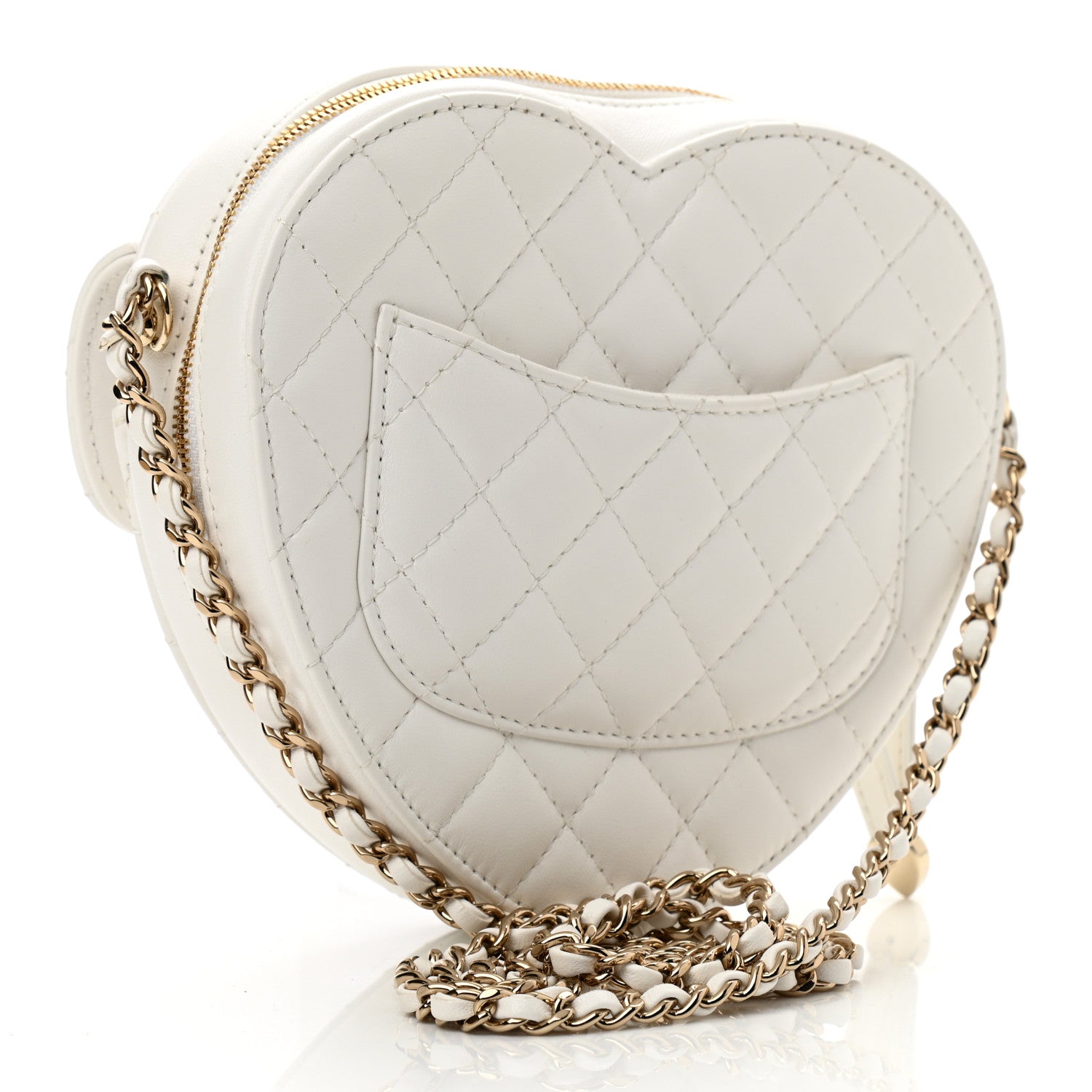 Chanel Lambskin Quilted CC In Love Heart Bag White 3 of 10