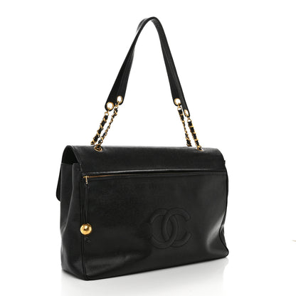 Chanel Caviar Flap XL Shoulder Bag Black 2 of 10