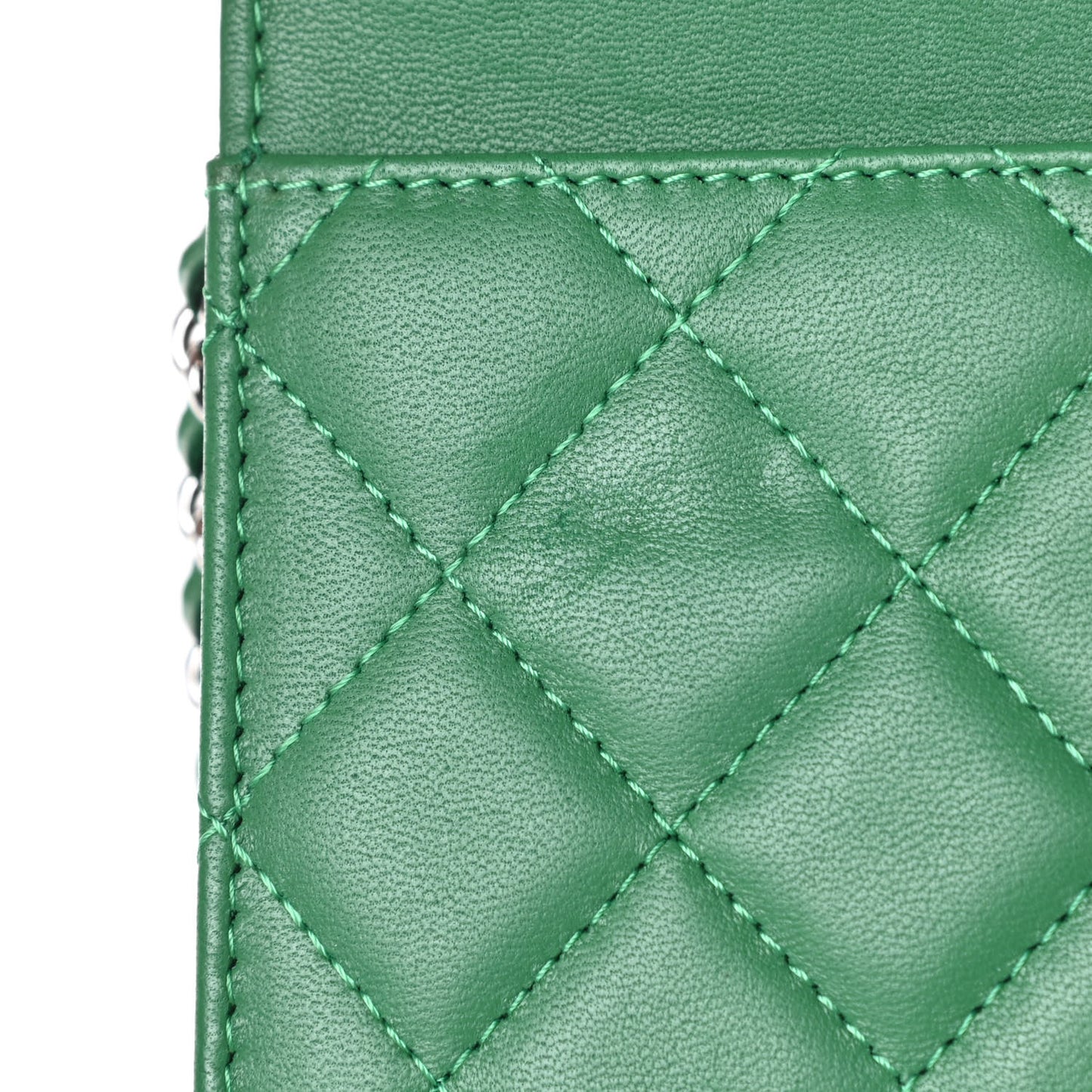 Lambskin Quilted Boy Wallet On Chain WOC Green