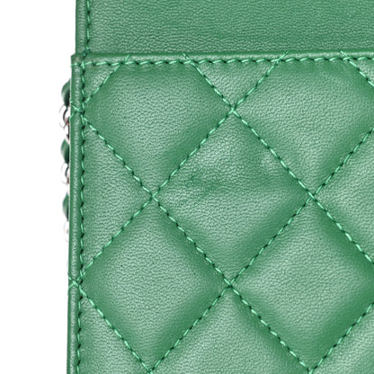 Chanel Lambskin Quilted Boy Wallet On Chain WOC Green 12 of 15