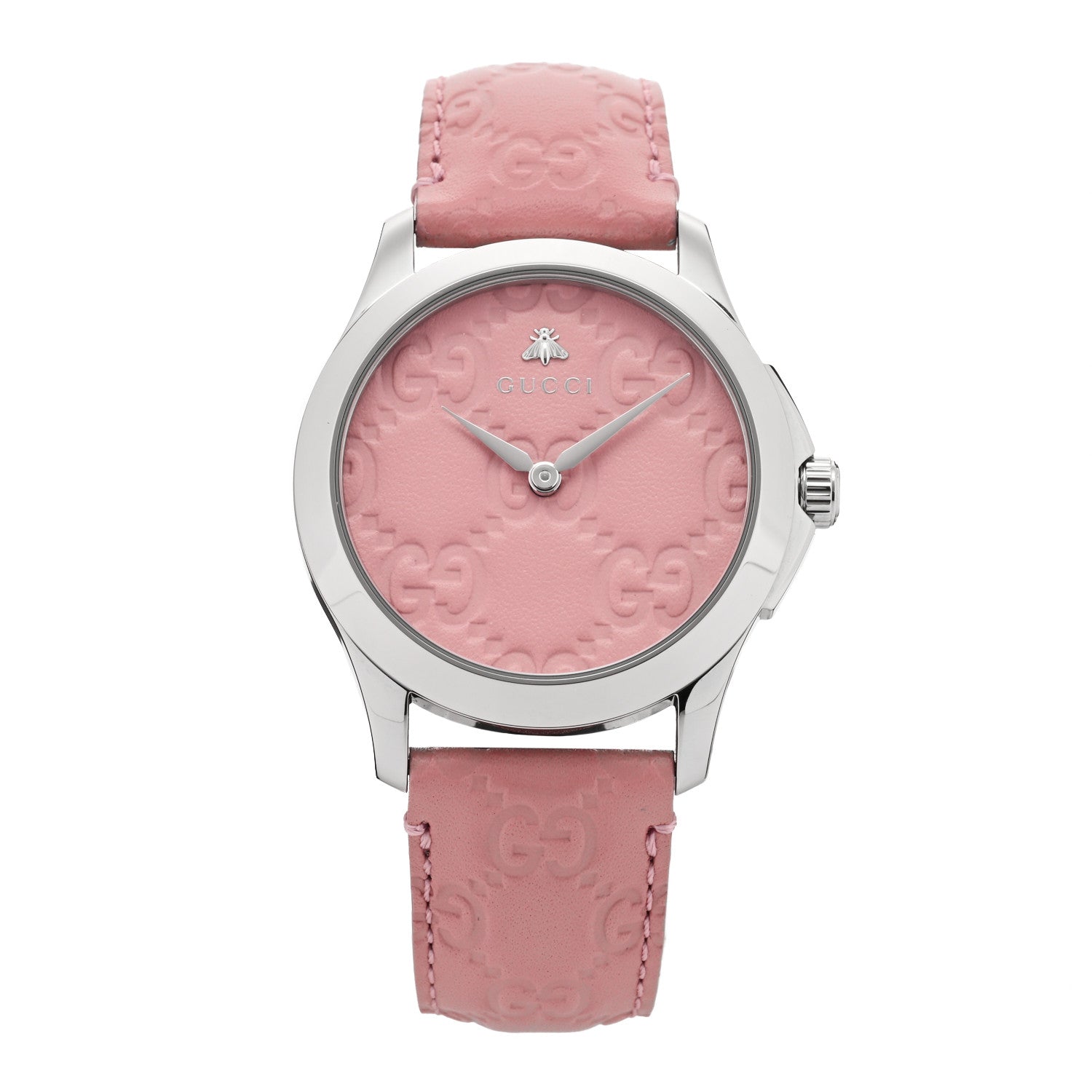 Gucci Stainless Steel Calfskin 38mm G-Timeless Quartz Watch Pink 1 of 5