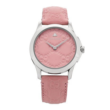 Gucci Stainless Steel Calfskin 38mm G-Timeless Quartz Watch Pink 1 of 5