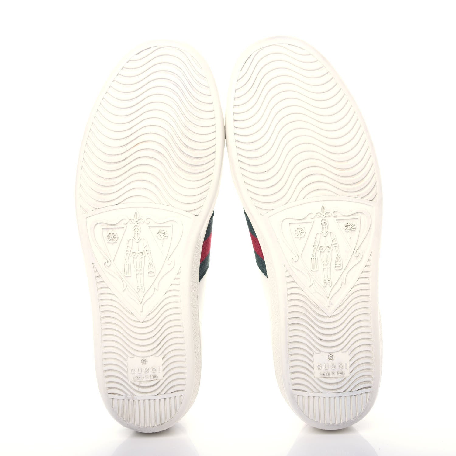Gucci Calfskin Ayers Bee Embroidered Womens Ace Sneakers 38 White Green 6 of 10