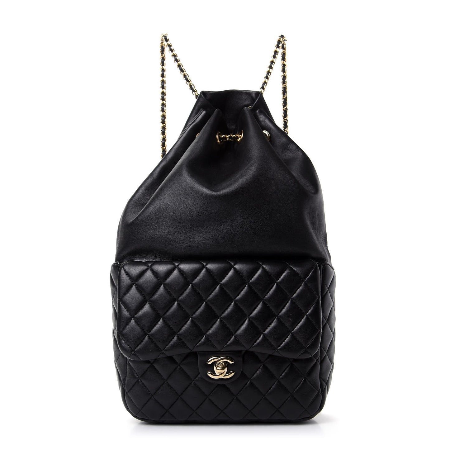 Lambskin Quilted Large In Seoul Backpack Navy