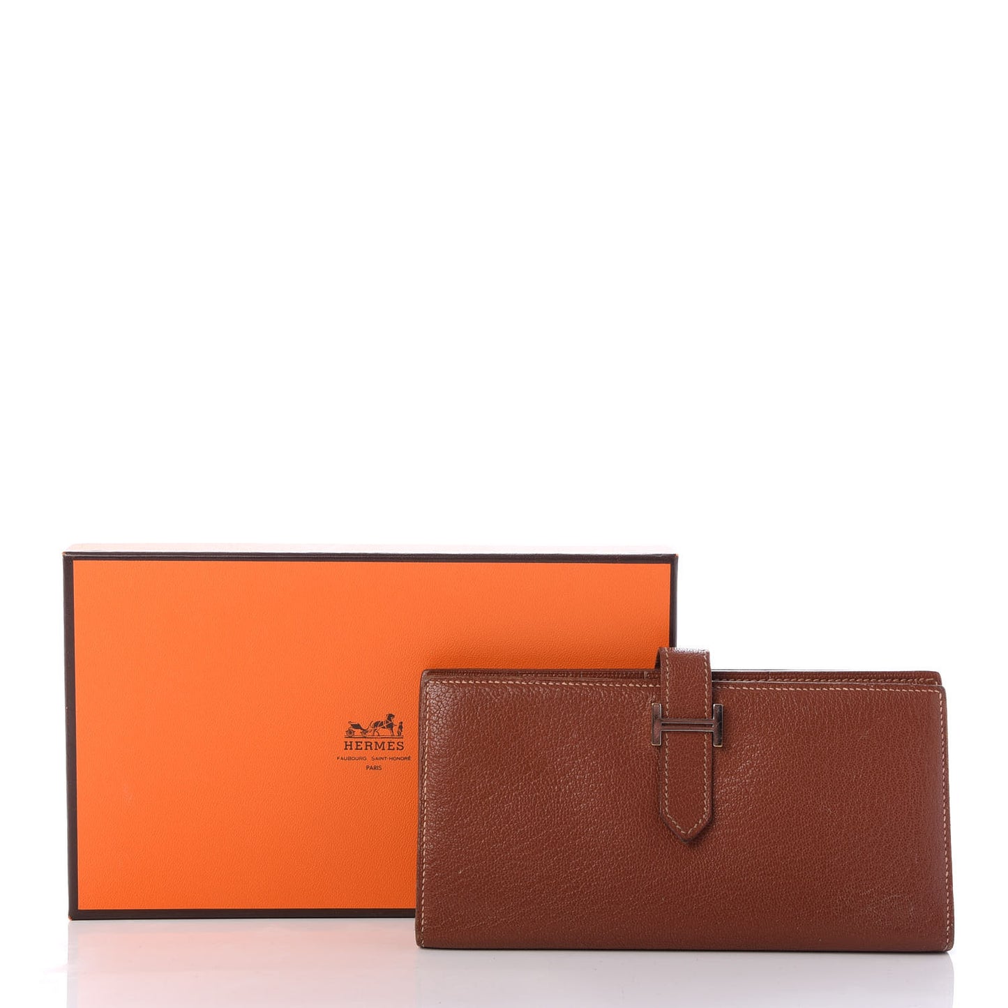 Chevre Mysore Bearn Gusset Wallet Noisette