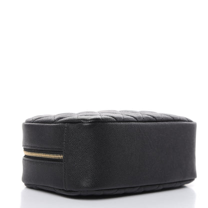 Chanel Caviar Quilted Curvy Pouch Cosmetic Case Black 4 of 10