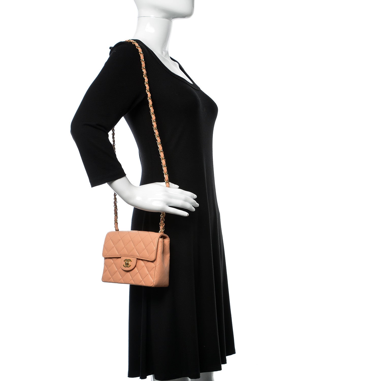 Chanel Caviar Quilted Mini Square Flap Pink 2 of 9