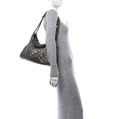 Chanel Metallic Calfskin Quilted Large Chain Me Hobo Silver 2 of 10