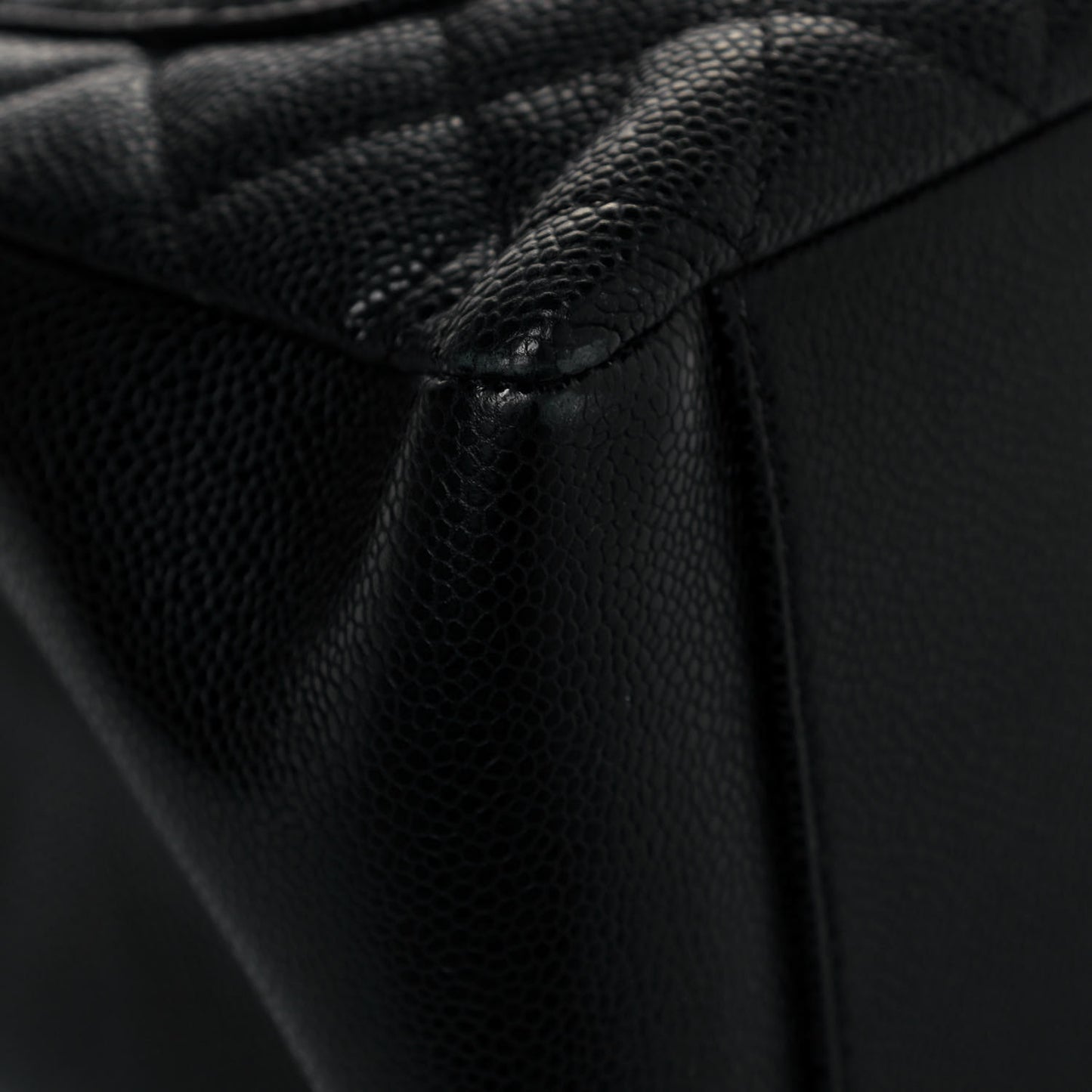 Caviar Quilted Grand Shopping Tote GST Black