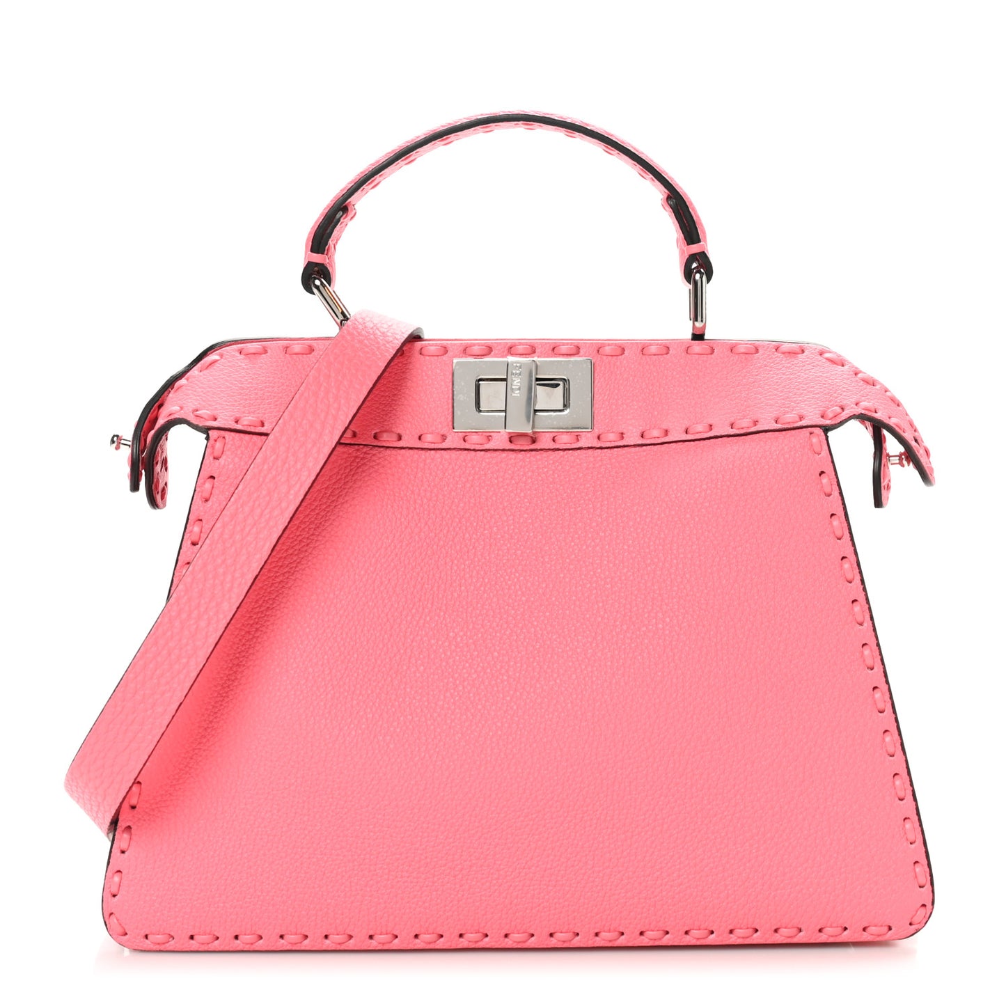 Cuoio Roma Sellerissima Nappa Sintetica Tape Stitch Small Peekaboo I SEE U Satchel Pink Dalia