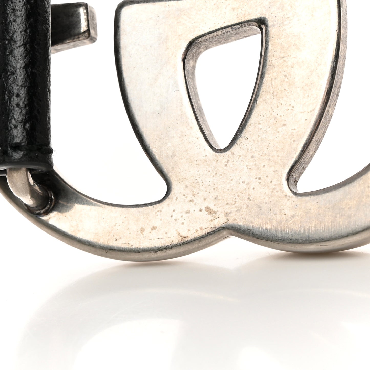 Textured Dollar Calfskin Nickel Double G 40mm Belt 100 40 Black