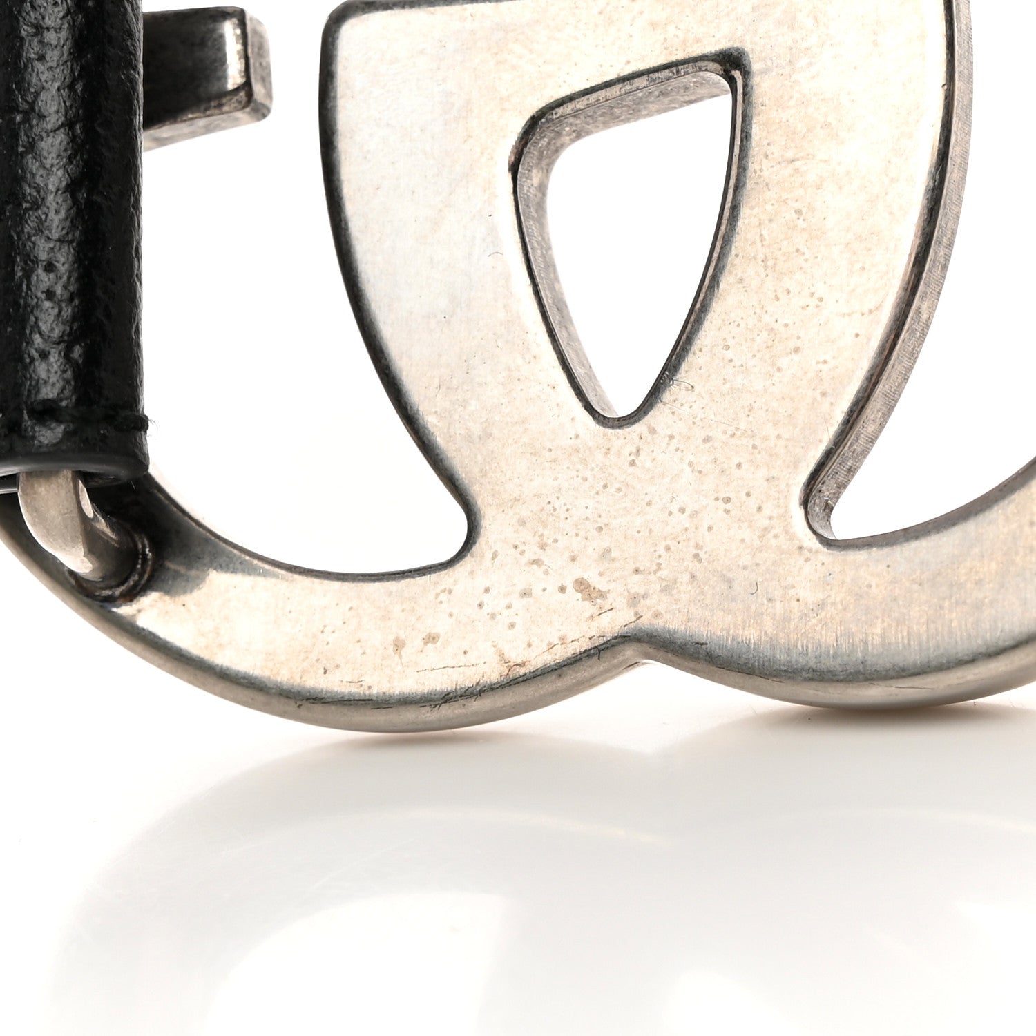 Gucci Textured Dollar Calfskin Nickel Double G 40mm Belt 100 40 Black 7 of 7