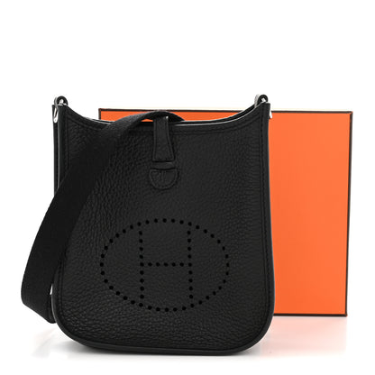 Hermes Taurillon Clemence Evelyne TPM Black 33 of 34