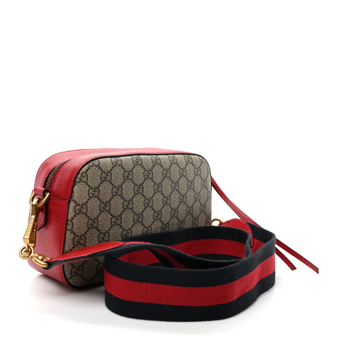 GG Supreme Monogram Web Neo Vintage Shoulder Bag Beige Red