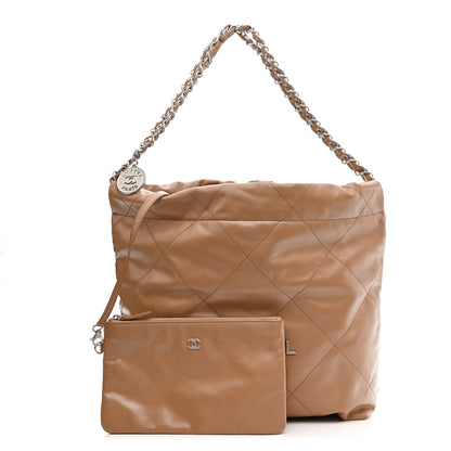 Chanel Shiny Calfskin Quilted Small Chanel 22 Beige 3 of 11