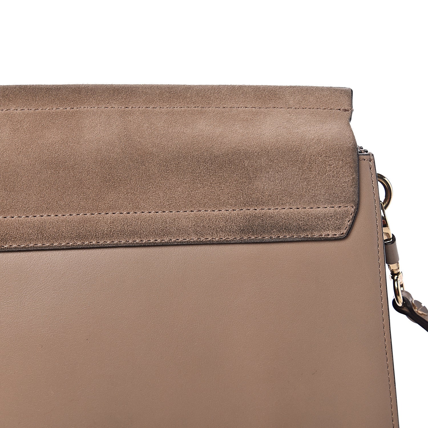 Chloe Calfskin Suede Medium Faye Shoulder Bag Motty Grey 12 of 14