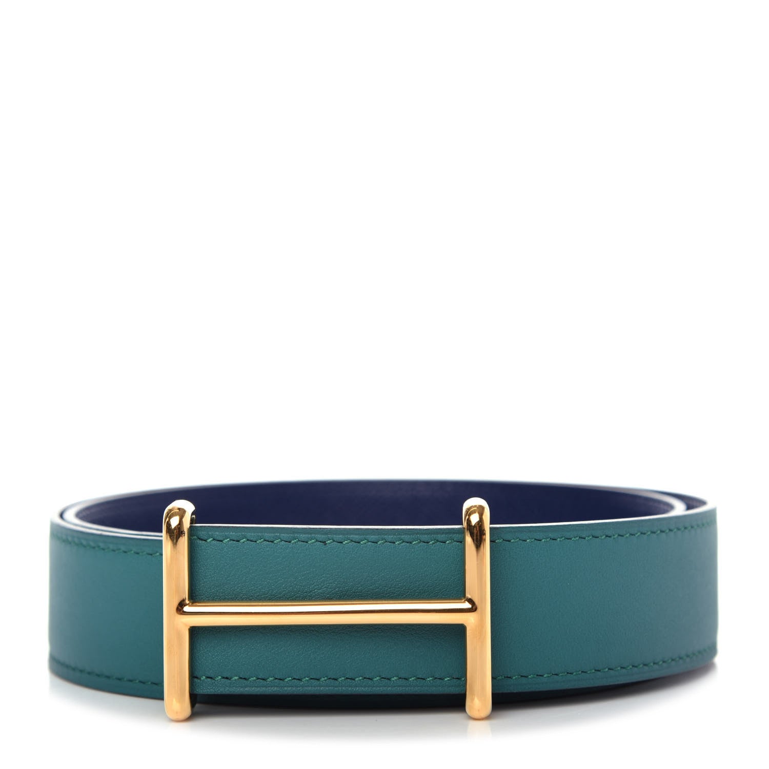 Hermes Swift Epsom 32mm Idem H Belt 80 Malachite Bleu Saphir 1 of 5