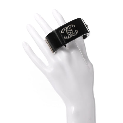 Chanel Resin Crystal CC Cuff Black 2 of 5