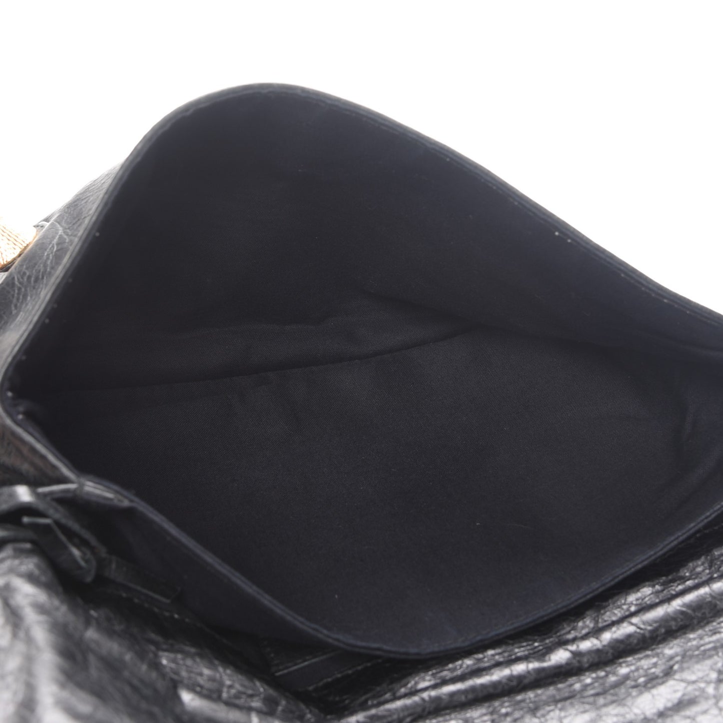 Agneau Giant 21 Gold Hardware Envelope Clutch Black