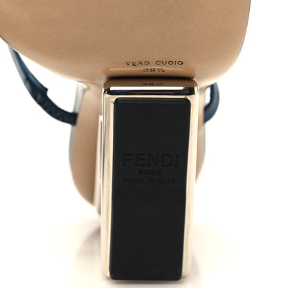 Fendi Metallic Calfskin Fendi First 95mm Slide Sandals 38.5 Perfect 6 of 8