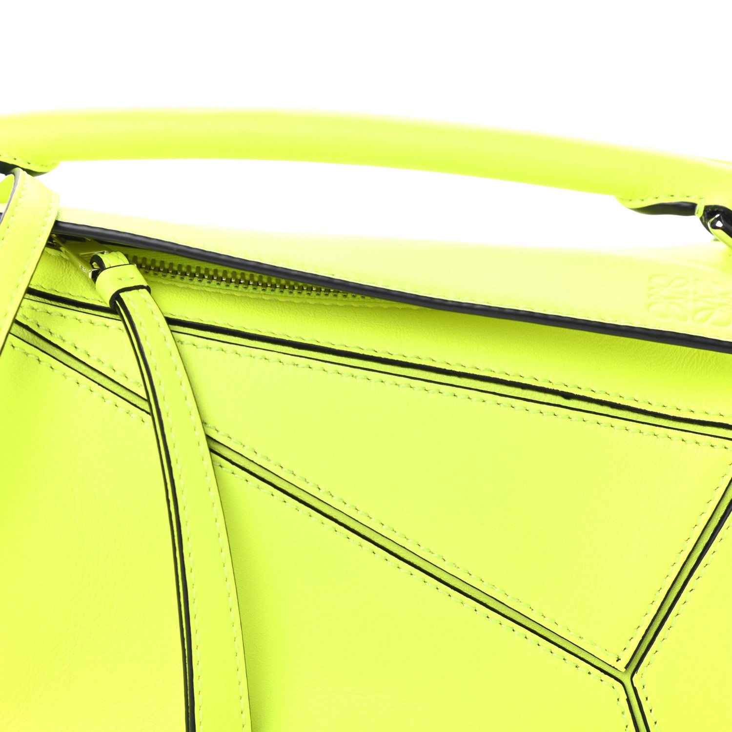 Loewe Calfskin Mini Puzzle Bag Neon Yellow 8 of 9